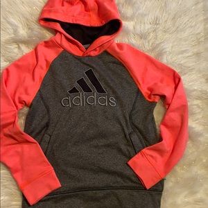 Boys/Girls gray/orange Adidas hooded pullover